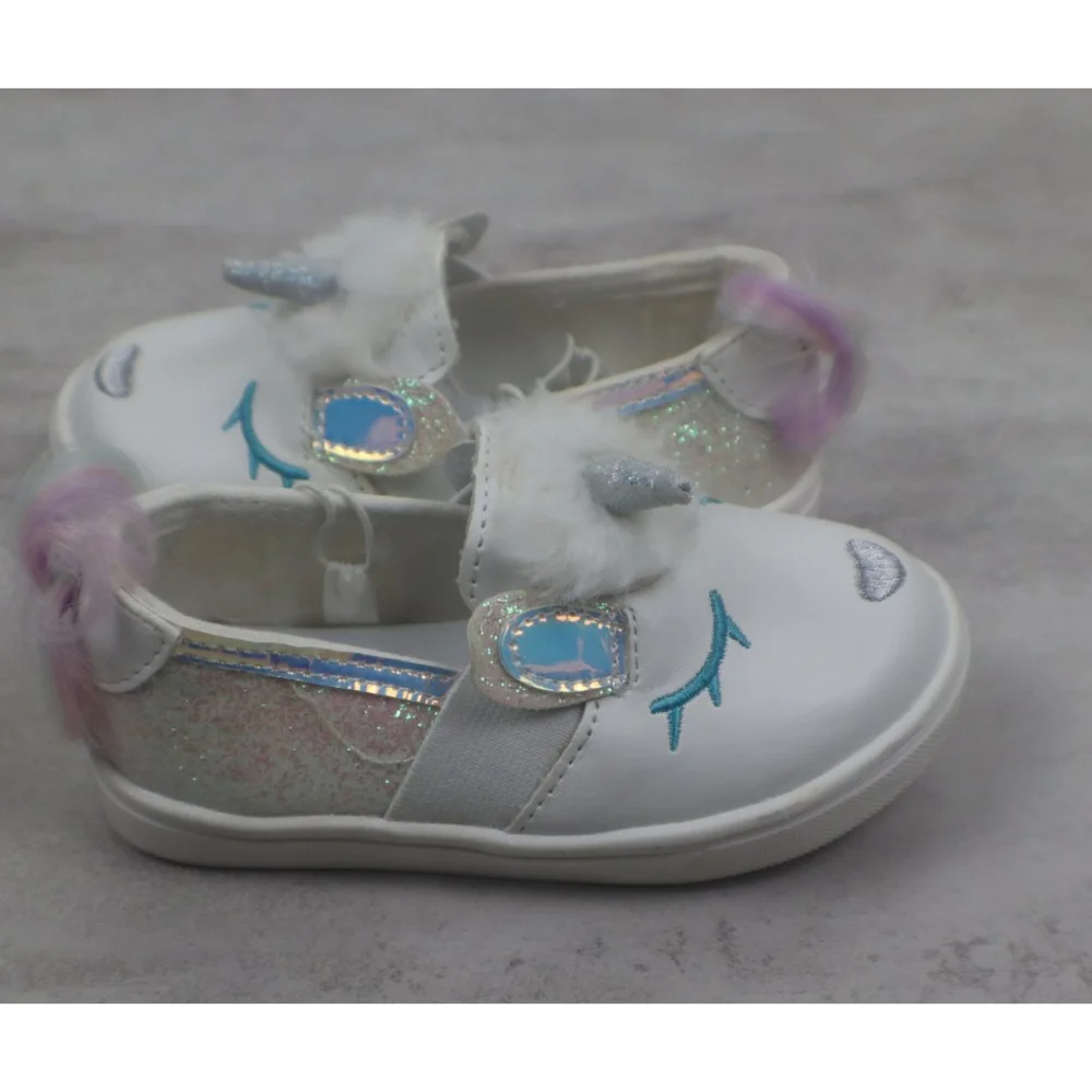 NWOT Cat & Jack Cute Animal Unicorn Glitter Slip On Sneaker Toddler Size: 7